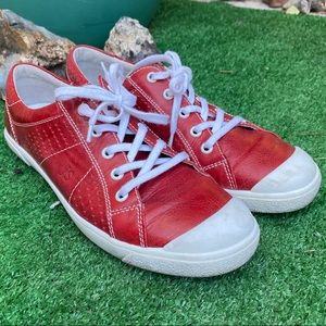 Josef Seibel Red Leather Sneakers SIZE 9 Excellent Condition